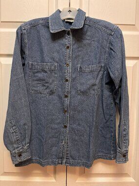LOFT Women’s XS Light Wash Denim Shirt Button Front Long Sleeve Chambray Top